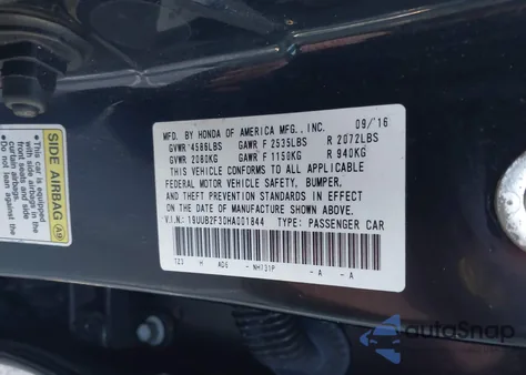 2017 Acura Tlx V6 из США, поврежденный, VIN 19UUB2F30HA001844